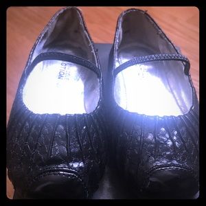 Black Snakeskin ballet slippers